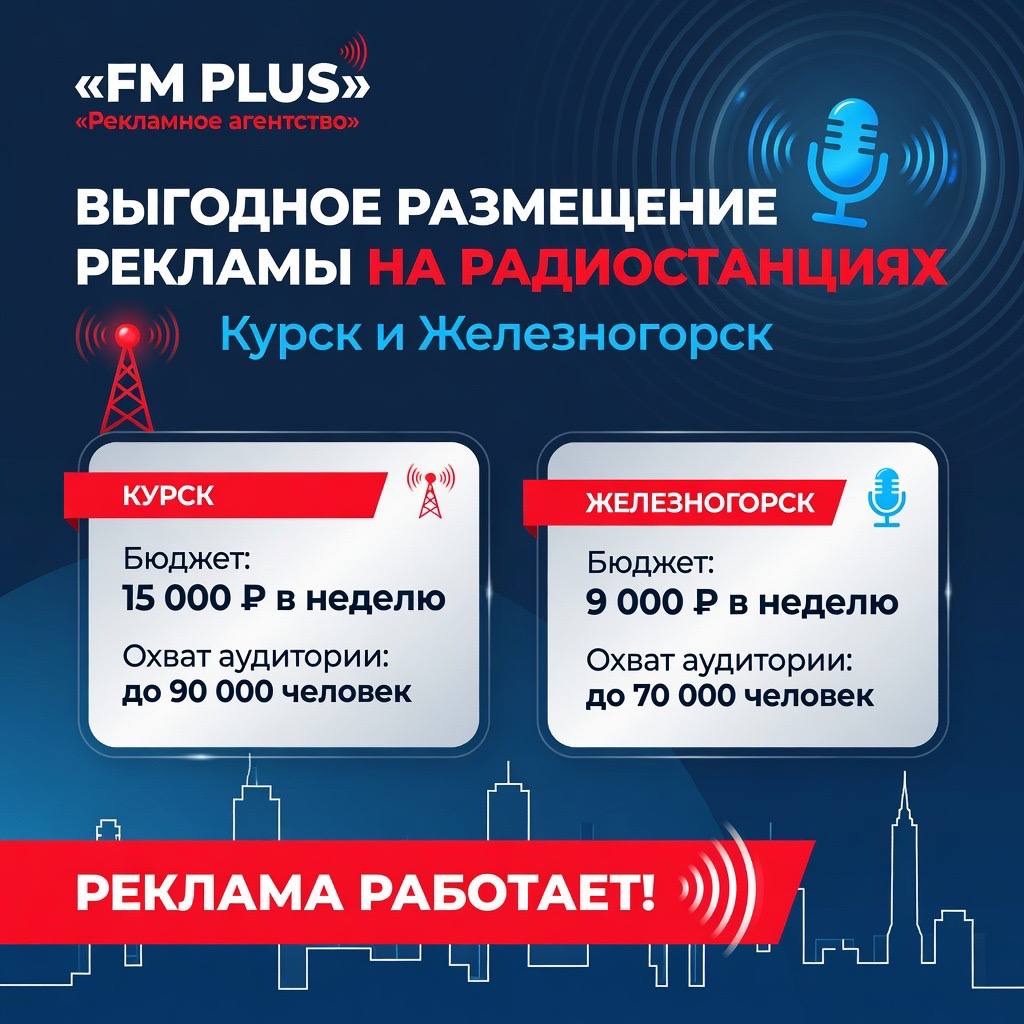 Выгодное размещение рекламы на радиостанциях Курск и Железногорск